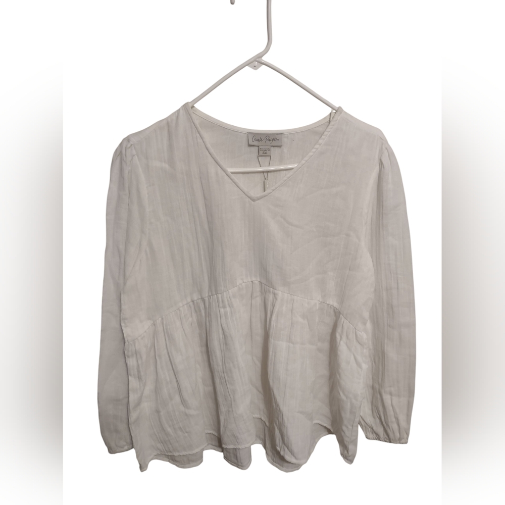 Charlie Paige Gauzy Blouse Medium Angelcore Lightweight Classic Boho‎ Romantic